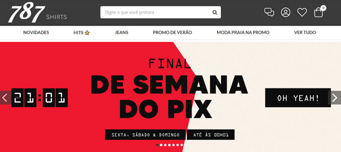 Campanha promocional da 787 Shirts com prazo determinado para terminar